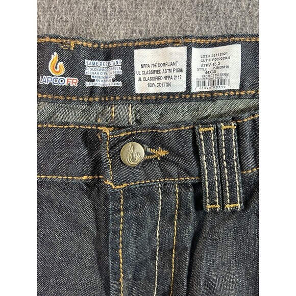 NEW Lapco Men’s Sz 44x30 FR Flame Resistant Modern Workwear Blue Jeans Dark Wash - Picture 7 of 11